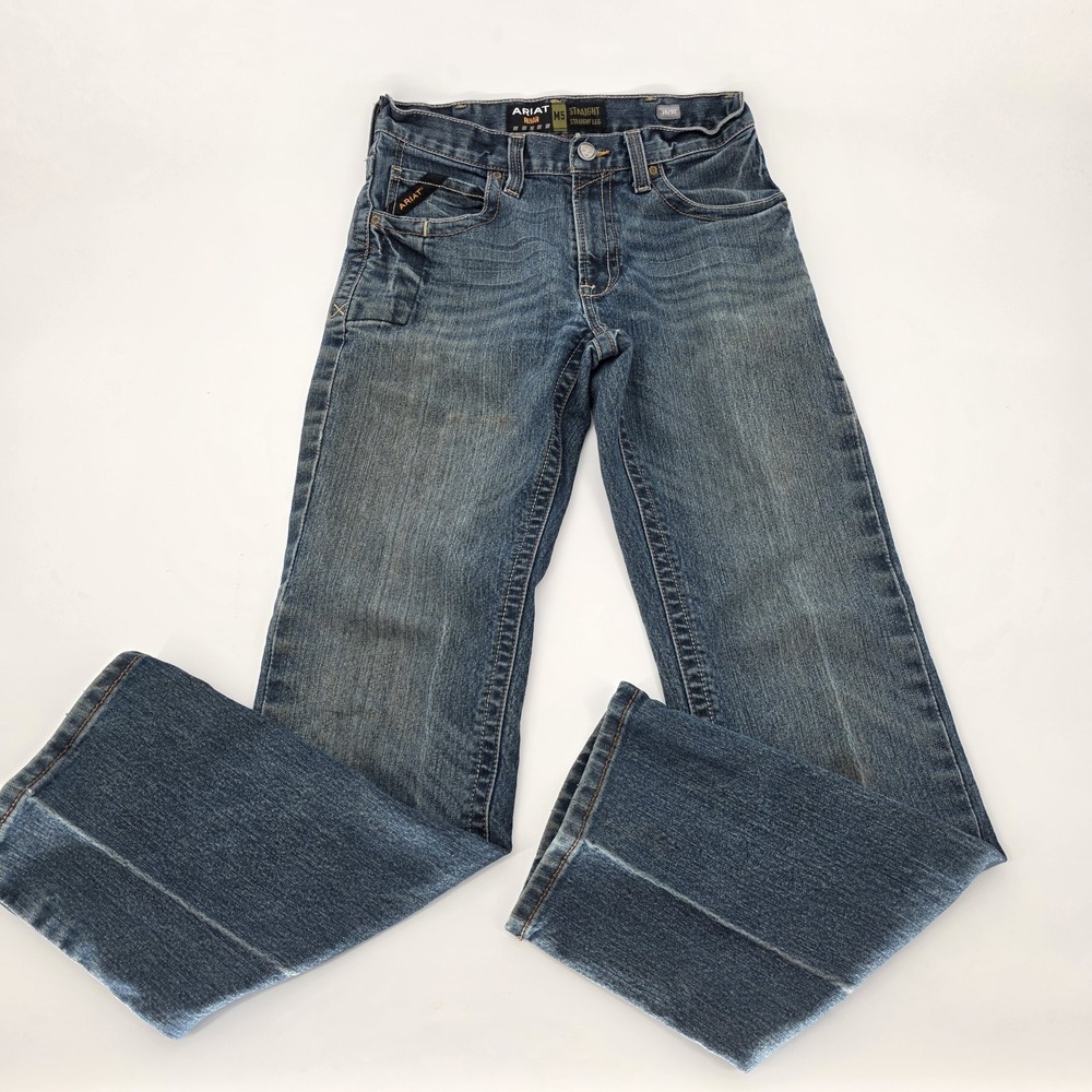 Ariat Rebar M5 Jeans Mens 30x32 Blue Straight Leg Workwear Denim Pants Western
